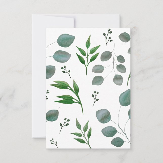 Cartão De Agradecimento Folhas de eucalipto (Frente)