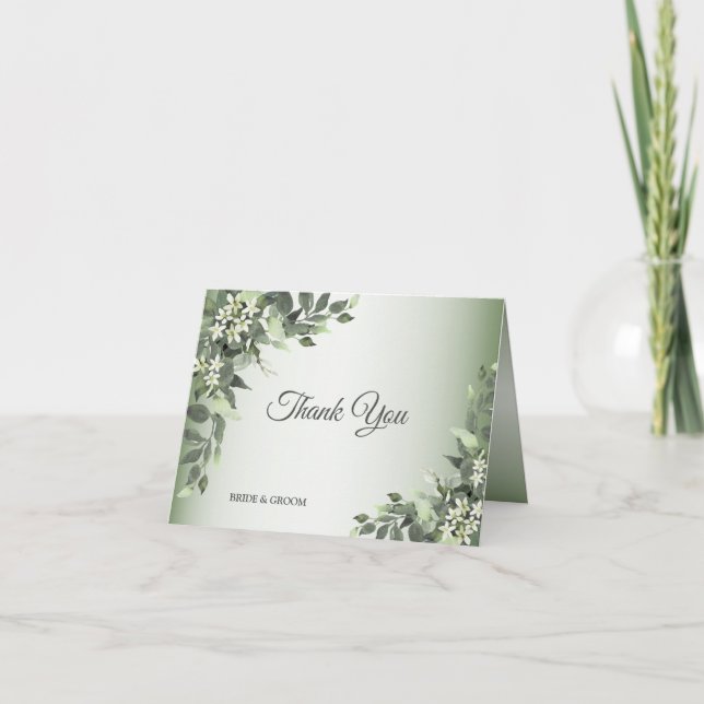 Cartão De Agradecimento Folhas de Eucalipto de Flora Rustica (Frente)