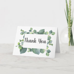 Cartão De Agradecimento Folhas de Eucalipto Quadro Fotografia de Casamento
