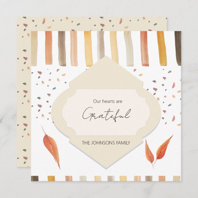 Cartão De Agradecimento Folhas de Outono Rustic Thankaking (Frente/Verso)