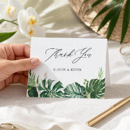 Cartão de Agradecimento Folhas de Palmeira Tropica