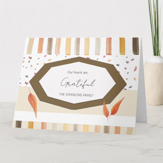 Cartão De Agradecimento Folhas de Pastel de Outono do Dia de Ação de Graça (Frente)