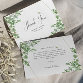 Cartão De Agradecimento Folhas Elegantes de Eucalyptus