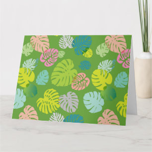 Cartão De Agradecimento Folhas Tropicais Multicoloridas 8