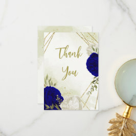 Cartão De Agradecimento Folhas verdes azuis-reais