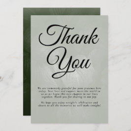 Cartão De Agradecimento Folhas verdes elegantes verde casamento primavera