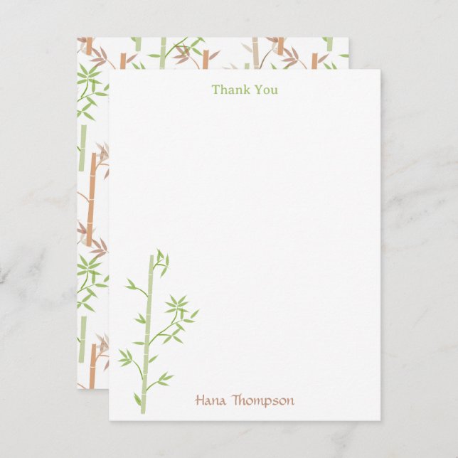 Cartão De Agradecimento Foliage Oriental Foliage Foliage (Frente/Verso)