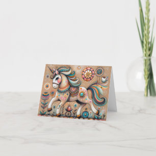 Cartão De Agradecimento Folk bohemian vibe unicorn
