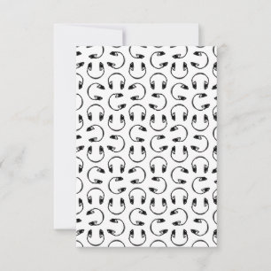 Cartão De Agradecimento Fones de ouvido Impressão de música COR DE FUNDO