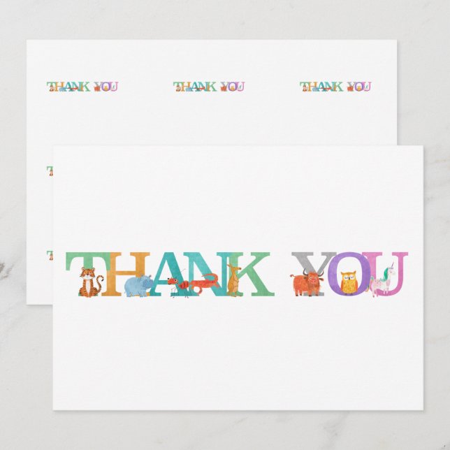 CARTÃO DE AGRADECIMENTO FONTE DE HISTÓRIAS ANIMAIS (Frente/Verso)