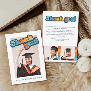 Cartão De Agradecimento Fonte do sulco retroativo Graduação 3 obrigado fot