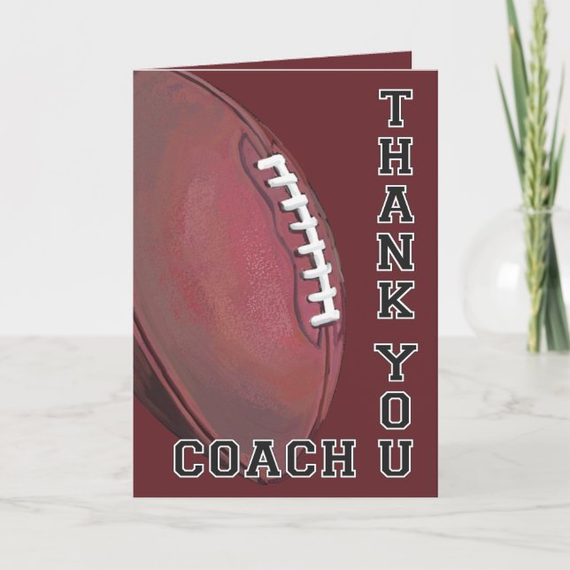 Cartão De Agradecimento Football Art Thank You Coach (Frente)