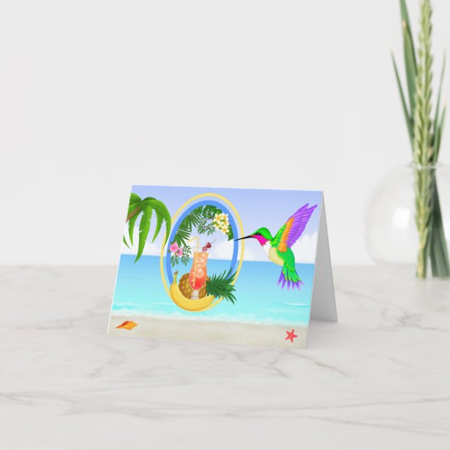 Cartão De Agradecimento For J - #3 Beach Paradise Blank Card (Frente)