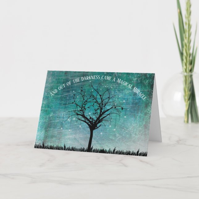 Cartão De Agradecimento Fora da Escuridão Veio um Milagre Mágico (Frente)