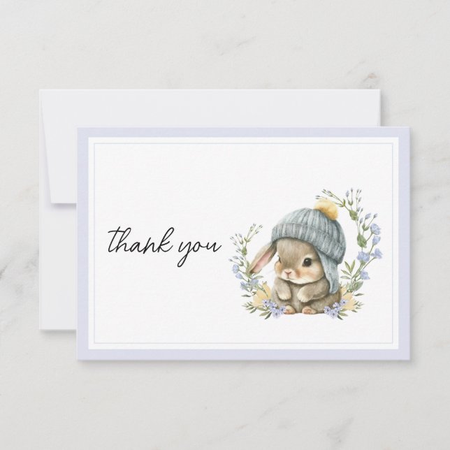 Cartão De Agradecimento Forest Animal Baby Shower Thank You Card (Frente)