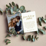 Cartão De Agradecimento Forever Dourado Casamento Fotográfico Obrigado<br><div class="desc">Cartões de agradecimentos de casamento para design de tipografia eterna e sempre dourada com sua foto de casamento favorita. Obrigado sua família e amigos por fazerem parte de suas celebrações de casamento com essas cartas de agradecimento. Este cartões de agradecimentos de casamento moderno se reverte para um padrão floral branco...</div>