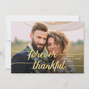 Cartão De Agradecimento Forever Graças À Dourada Caligrafia 2 Fotografia