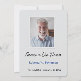 Cartão De Agradecimento Forever in Our Hearts Photo Funeral Memorial