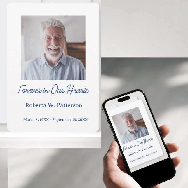 Cartão De Agradecimento Forever in Our Hearts Photo Funeral Memorial (Forever in Our Hearts Photo Funeral)