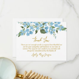 Cartão De Agradecimento Forget me not Funeral Thank You Card Bereavement