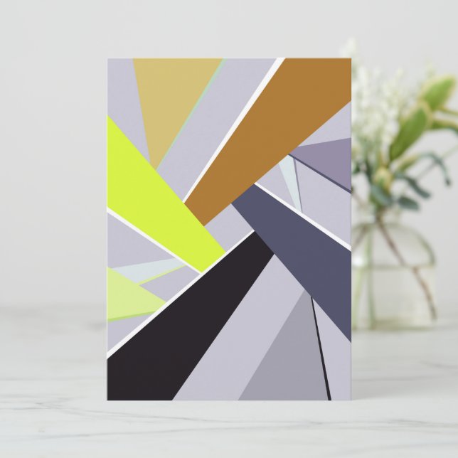 Cartão De Agradecimento Forma Geométrica Abstrata 8 (Em pé/Frente)