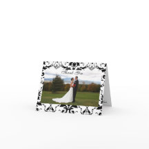 Cartão de Agradecimento Formal Damask