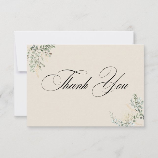 Cartão De Agradecimento Formal Elegant Thank You Card (Frente)