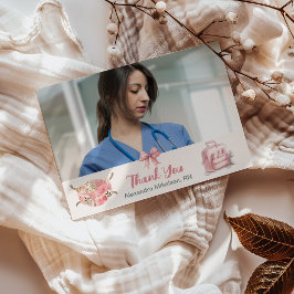 Cartão De Agradecimento Formando da Escola de Enfermagem de Cor de Água co