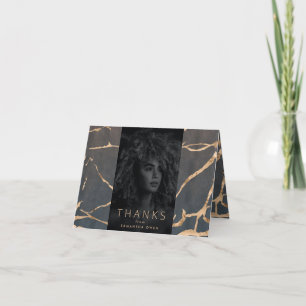 Cartão De Agradecimento formando de folhas modernas de madeira marmoreada