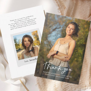 Cartão De Agradecimento Formando de Script de Foto Graduação 2025