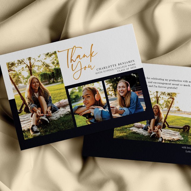 Cartão De Agradecimento Formando de Script Moderno para Graduação 2025 (Criador carregado)