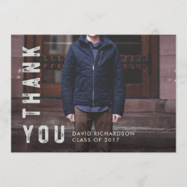 Cartão De Agradecimento Formando de texto em destaque Obrigado com a foto