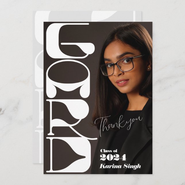 Cartão De Agradecimento FORMANDO! Placas para Obrigados de Foto para Gradu (Frente/Verso)