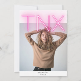 Cartão De Agradecimento Formando Simples TNX NX - NEON PINK Bold Ultra Mod
