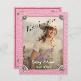 Cartão De Agradecimento Formatação de Fotos por Cowgirl Rosa de Estilo Oci