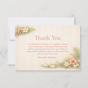 Cartão De Agradecimento Formatura Botânica Floral Tropical