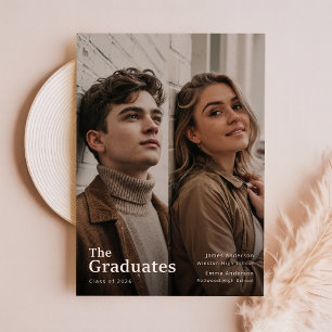 Cartão De Agradecimento Formatura Dupla Gêmeos Foto Elegante