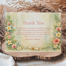 Cartão De Agradecimento Formatura Floral de Hibisco Tropical