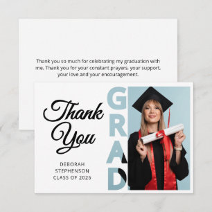 Cartão De Agradecimento Formatura Moderna da TURMA DE 2026 Foto Graduado