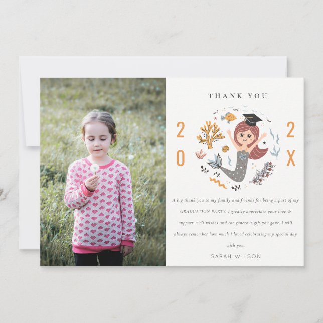 Cartão De Agradecimento Formatura Pré-Escolar de Crianças Subaquáticas Ser (Frente)