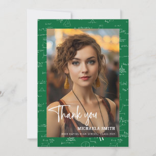 Cartão De Agradecimento Fórmula Matemática Moderna em Verde para Foto de F