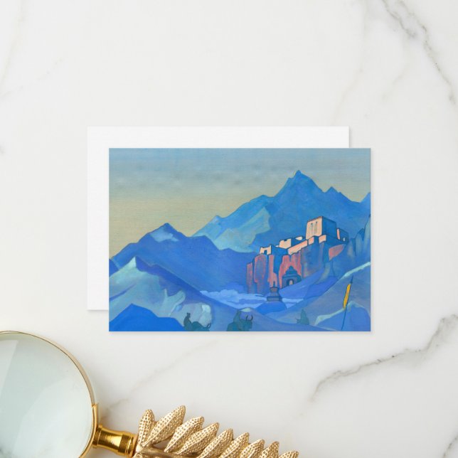 Cartão De Agradecimento Fortalecimento do Espírito por Nicholas Roerich (Frente/Verso In Situ)