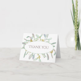 Cartão De Agradecimento Fosco MistletoCasamento no inverno