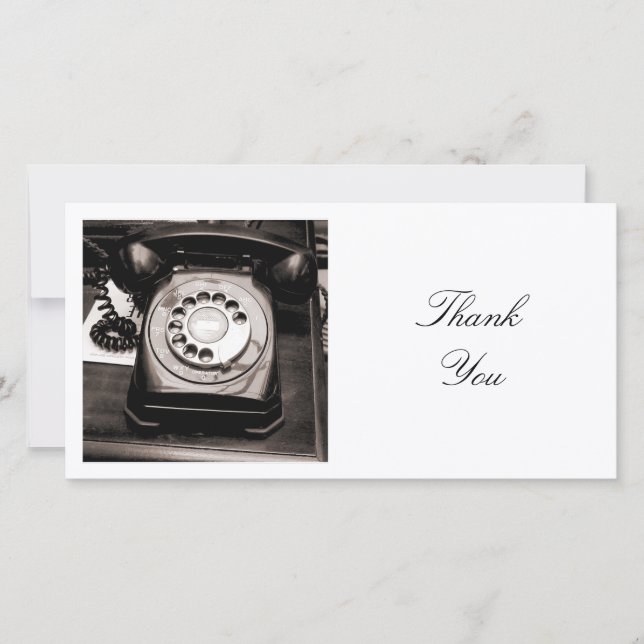Cartão De Agradecimento Foto ao quadrado - Telefone antigo (Frente)