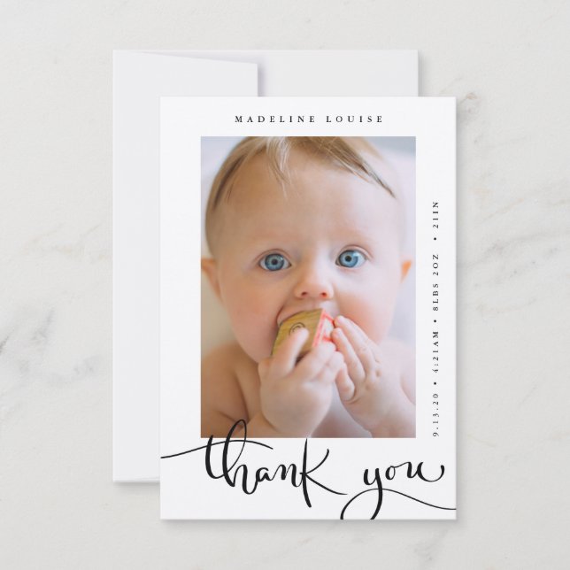 CARTÃO DE AGRADECIMENTO FOTO BABY ANUNCIAMENTO OBRIGADO (Frente)