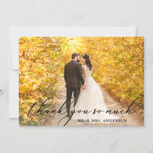 Cartão De Agradecimento Foto: Belo Casamento em Caligrafia