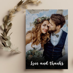 Cartão De Agradecimento Foto Boho Chic Casamento Floral Colorido