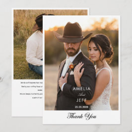 Cartão De Agradecimento foto boho minimal simples elegante cowboy agradeci