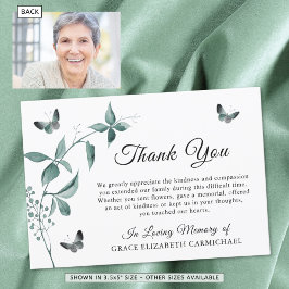 Cartão De Agradecimento Foto Botânica Memorial Funeral