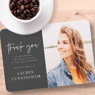 Cartão De Agradecimento Foto Chic Simples e Simples do Memorial Modern